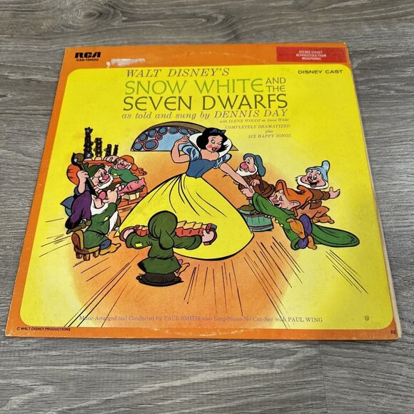 Other | Vintage Walt Disneys Snow White The Seven Dwarfs Vinyl Record ...